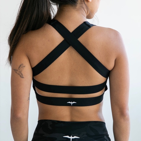 IWA company alethea color-block sports bra gym workout Hawaii black camo medium - Picture 2 of 7